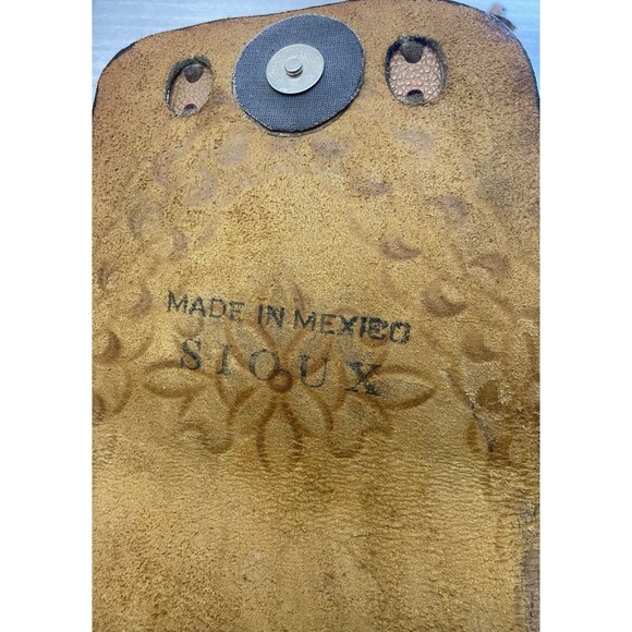 Vintage Mexican Leather Bag SIOUX Tooled Floral Boho Hippie Shoulder Crossbody - Picture 4 of 12